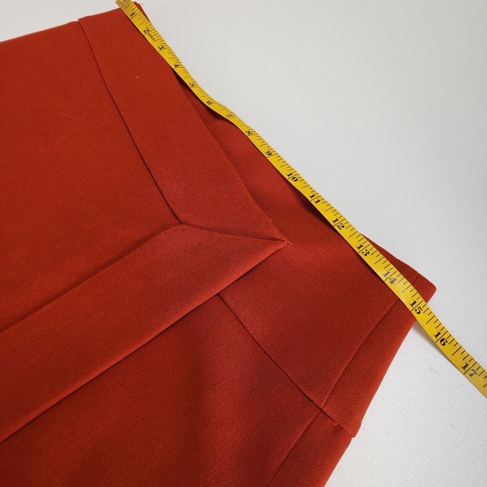 Karen Millen Womens Asymmetric Wrap Midi Skirt Size 6 Orange Made in Italy NWOT - Picture 9 of 12